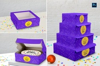 Boîte à gâteau personnalisée en papier doré de haute qualité avec fenêtre, pelliculage mat, gaufrage, recyclable, pour aliments pour bébés en conserve, sushis, chips de pommes de terre