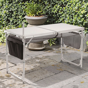 Super Lightweight Household <b>Folding</b> <b>Table</b> Alu. Legs <b>Adjustable</b> Height for Outdoor Dining BBQ Camping <b>Table</b> & Chair Set HXT-8812- - Product Image 5