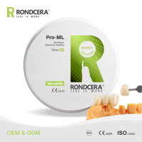Bloc de zircone dentaire Rondcera super translucide pour restauration, zircone vierge haute translucidité, bloc de zircone en céramique vitrocéramique
