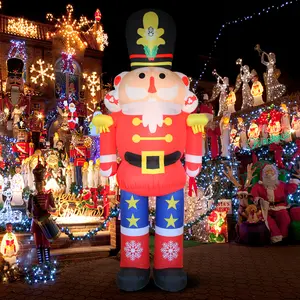 Figura de soldado Cascanueces de Navidad para exteriores, decoración de jardín, vacaciones, inflable, luminosa, modelo inflable