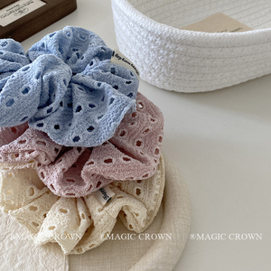 الإناث بلون واحد كبير مرونة حامل ذيل حصان سكرونشيز الأزياء الأنيقة الجملة في المخزون الأربطة الشعر اكسسوارات للنساء - Product Image 4