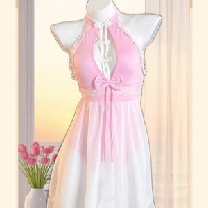 Golden Shuttle Weaving Fun Cheongsam <b>Lingerie</b> <b>Set</b> Sky <b>Blue</b> Viscose Sexy Style Women Adult 8135 - Product Image 2