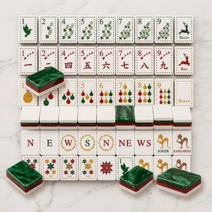 Fichas de Mahjong Ligeras Premium Tablevibe con Diseño de Ciervo Navideño y Copo de Nieve para Entretenimiento en Fiestas - Product Image 5