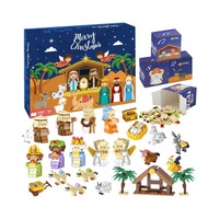 Mainan Natal OEM TPR/PU Blind Box Plastik, Mainan Remas Hiasan Gantungan Santa, Set Mainan Squishy Blok Bangunan