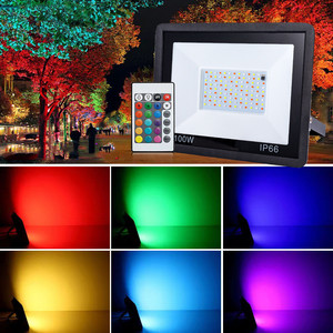 Ngoài trời RGB đèn pha với điều khiển từ xa sân khấu chiếu sáng cảnh quan DIY cảnh cảnh thay đổi màu sắc thông minh <span class=keywords><strong>LED</strong></span> Flood Lamp cho vườn - Product Image 2