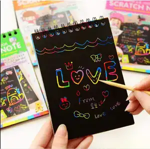 Scratch Notebook With pencil Novelty Gift School Note Book DIY Magic Drawing books