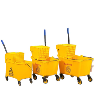 <span class=keywords><strong>Chariot</strong></span> <span class=keywords><strong>de</strong></span> nettoyage professionnel robuste pour l'hôtellerie, <span class=keywords><strong>avec</strong></span> essoreuse à serpillière et seau, pour le nettoyage des sols et le pressage des serviettes - Product Image 2