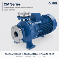 Pompe centrifuge monobloc haute pression en acier inoxydable 93m EN733 |   Série CM32-250 380V 50Hz |   Traitement des eaux usées |   CE ISO