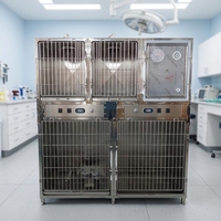 Cage pour animaux de compagnie en acier inoxydable, directement de l'usine, cage vétérinaire pour chiens et chats avec plateau à déchets amovible