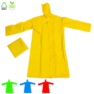 OVIDA Reusable Yellow <strong>Disposable</strong> Rain <strong>Ponchos</strong> With Hoods and Sleeves Adults Raincoat - Product Image 1