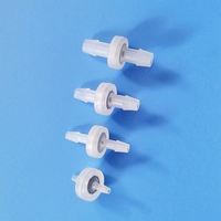 JU Brand CV102-112 Petite vanne anti-retour à diaphragme unidirectionnelle en plastique à barbelures de 3/32 pouce et 3/8 pouce pour applications hydrauliques