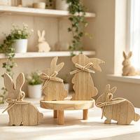 Décorations de Pâques personnalisables en bois : Lapins à suspendre avec corde, étiquettes de table inachevées, ornements créatifs pour la maison