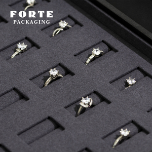 Forte tùy chỉnh sang trọng PU da trang sức khay biểu tượng tùy chỉnh đồ trang sức hiển thị bông tai vòng vòng vòng khay hiển thị - Product Image 5