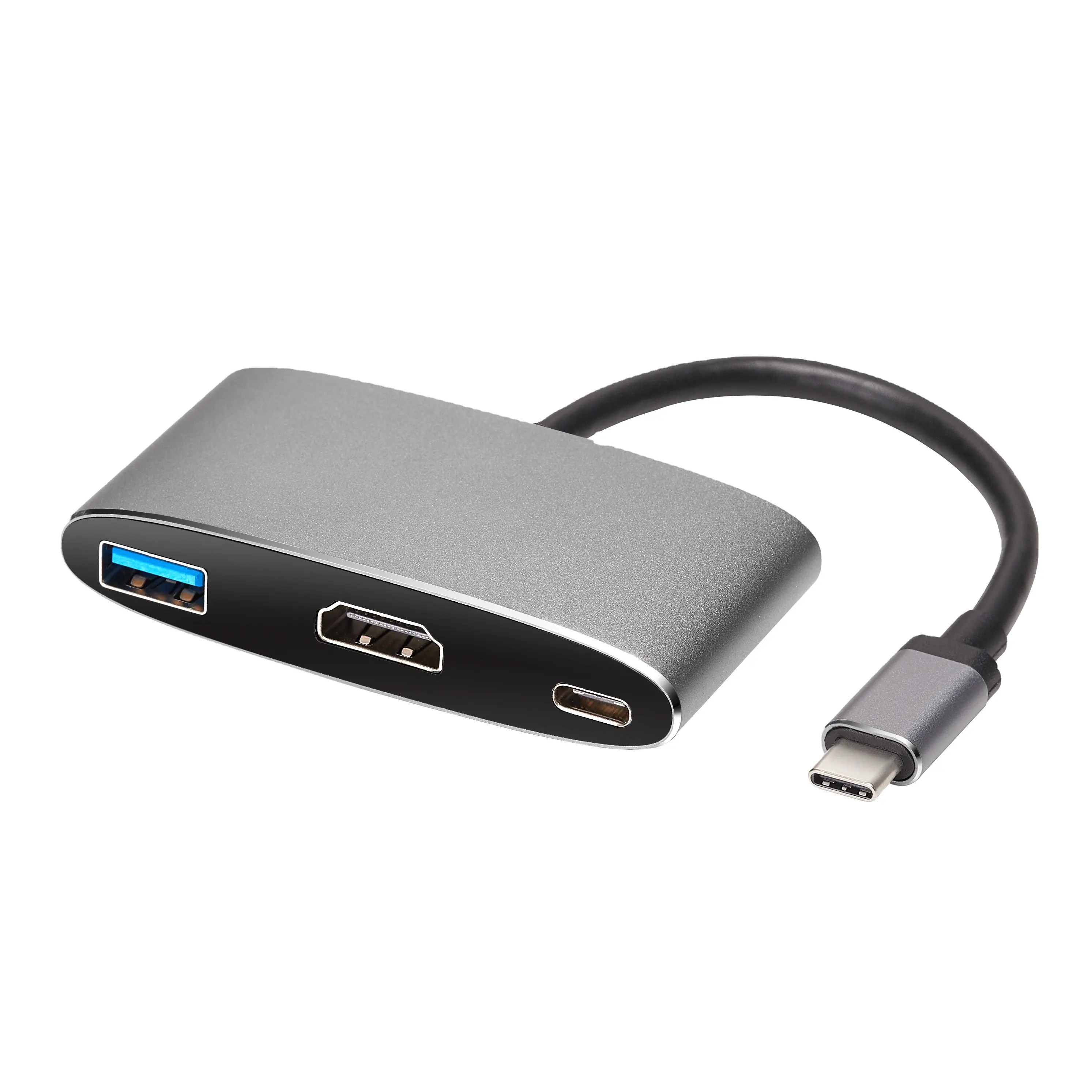 Penjualan laris kabel adaptor USB-C 3 In 1 USB C Hub Tipe C ke HDMI USB 3.0