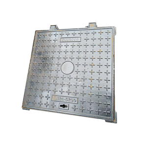 Couvercle de regard en <span class=keywords><strong>fonte</strong></span> ductile EN124 <span class=keywords><strong>D400</strong></span> - <span class=keywords><strong>Grille</strong></span> et cadre carrés en <span class=keywords><strong>fonte</strong></span> 600x600mm pour les infrastructures routières municipales - Product Image 1
