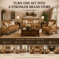 Klassische Amerikanische Wohnzimmer-Sofa-Kollektion Sessel Zweisitzer 3-Sitzer Koordinierte Villa Großhandel Projekt-Möbel