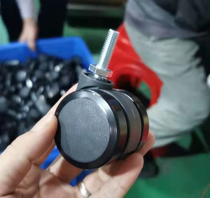 Großhandel 2 Zoll Gewinde Kunststoff Doppel rad Nachlauf Möbel Lenkrad Schwarz Pu Bürostuhl Verriegelung rollen <span class=keywords><strong>M8</strong></span> * 25mm - Product Image 5