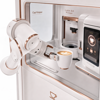 Robot Kopi Kolaboratif Lengan Ganda 90 Sedang Sedang Diproses Per Cangkir 200 Cangkir Per Hari Sistem Barista Lengan Ganda Cerdas untuk Stasiun Kereta Api