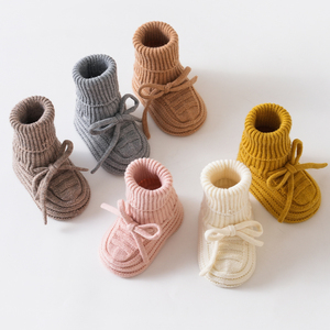 25 Herfst/Winter <span class=keywords><strong>Pre</strong></span>-Walkers Gebreide Babyschoenen En Sokken Ademende Gebreide Slofjes En Jurk Sokkenhoezen Enkelhoog Pasgeboren Vriendelijk - Product Image 2