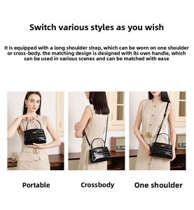 Productos al por Mayor, Bolsos de Mano de Cuero Genuino con Patrón de Cocodrilo de Alta Calidad para Mujer, Bolsos de Mano Elegantes y a la Moda - Product Image 4