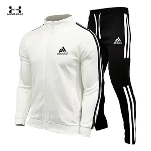 2024 Spring And Autumn Brand Fashion Mens Two-Piece Striped Sportswear Men's Zipper Top Outdoor Sports Pants Track Suit