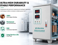 Stabilisateur de tension triphasé 50 KVA, stabilisation de tension précise, type servo avec affichage numérique LED