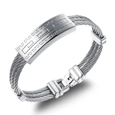 Fabricant de bijoux en acier inoxydable étanche nouvellement Super qualité classique hommes bracelet en fil