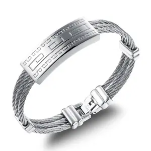 Waterproof Stainless Steel Jewelry Manufacturer Newly Super Quality Classical Men Wire Bangle