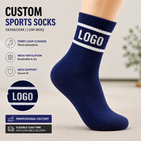 Chaussettes de sport en jacquard personnalisées OEM avec logo sur le dessous, chaussettes athlétiques en coton pour jeunes - Vente en gros d'usine, faible MOQ
