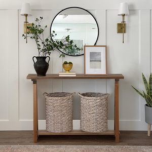 <span class=keywords><strong>Table</strong></span> <span class=keywords><strong>console</strong></span> en bois massif Sunrise 43.3 \ "finition de panneau de style rustique de ferme moderne pour salon couloir Foyer canapé entrée - Product Image 4