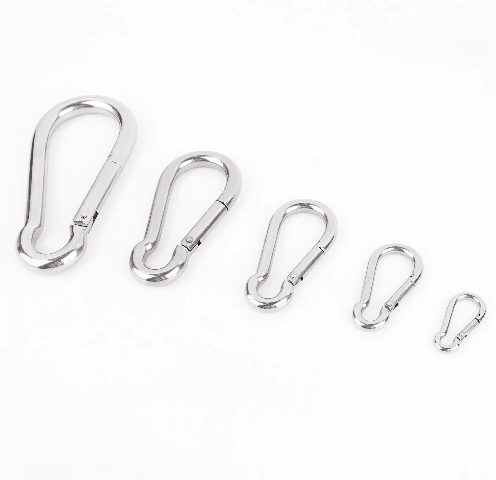 M8 Heavy Duty 304 316 Din5299 Stainless Steel Carabiner Carbine Spring Snap Hook Clip Carabiner Metal Snap Hook