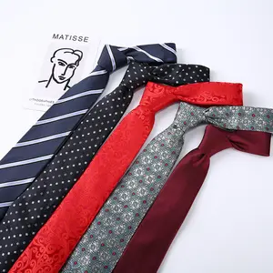 New Accessories Luxury Brand Design Business Men Tie Polyester Jacquard Mens Neckties For Suit