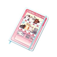 Carnet à couverture rigide Kawaii Chat, Journal Adorable Distributeur Automatique, Ensemble de Papeterie A5, Fournitures Scolaires et de Bureau pour Étudiants, Cadeau pour Enfants