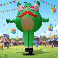 Personnage animal gonflable personnalisé AIRTECH, grenouille verte de dessin animé, danseur, 8-10 pieds, alimenté par prise, avec éclairage et mouvements de bras, résistant aux intempéries