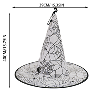 Cappello da Strega LED Luminoso per Costume di Halloween, Stampa Ragnatela, Cappello Illuminato per Adulti per Feste e Cosplay, Decorazione Arancione Viola Bianca