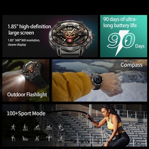 Akıllı saat mAh büyük pil ile 2025 760 1.85 inç ekran BT çağrı pusula erkekler açık spor Smartwatch ile el feneri - Product Image 2