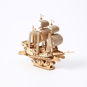 Puzzle 3D en bois à assembler soi-même, thème Voilier, pour décoration, <span class=keywords><strong>jouet</strong></span> de puzzle - Product Image 4