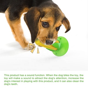 Neues Haustier Hund Zahnpflege produkt TPR Welpe Kau spielzeug Mais Saugnapf Bürste Zähne Stick für mittlere Hunde - Product Image 5