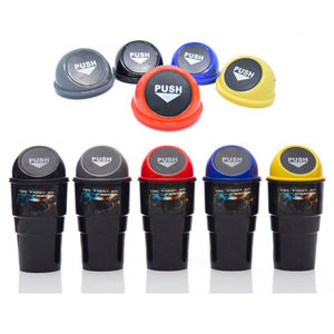 Cubo de Basura Universal Geométrico para Asiento de Coche, de ABS, con Tapa de Empuje, Lavable, Organizador de Coche - Product Image 1