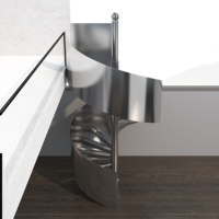 Escalier en spirale industriel en acier inoxydable sur mesure, escalier compact, échelle antidérapante, escalier extérieur en métal