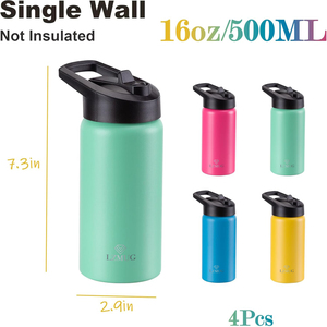 Rò rỉ bằng chứng trẻ em chai nước với rơm nắp & xử lý, 16oz cá nhân Chai Nước số lượng lớn, máy rửa chén an toàn <span class=keywords><strong>ater</strong></span> chai - Product Image 3