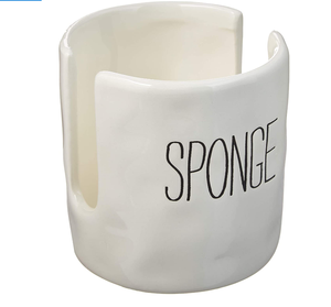 Porta spugna per piatti da cucina, porta spugna in ceramica bianca, - Product Image 4