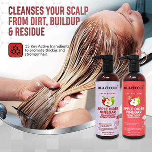 Shampooing et après-shampoing clarifiant et détoxifiant à la biotine, kératine, caféine, huile de ricin, huile d'argan, vinaigre de cidre de pomme pour tous types de cheveux - Product Image 4