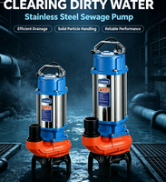 Pompe submersible électrique pour eaux usées en acier inoxydable 304 anti-corrosion avec poignée de transport 2 HP Débit de 8 m³/h