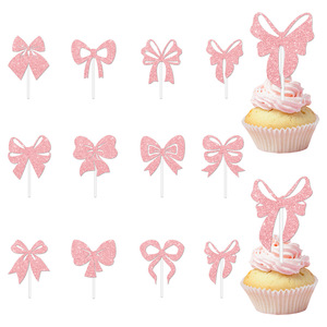 Nouvel anniversaire moderne décoration bureau gâteau arc drapeau papier tasse carte accessoire pour article de fête - Product Image 4
