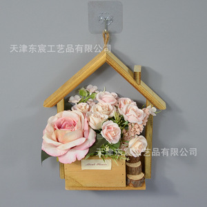 Decoración de casa de madera con rosas artificiales Dongchen Crafts, flores de seda de 22 cm de ancho para decoración del hogar y accesorios de boda - Product Image 2