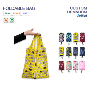 <strong>In</strong>-Stock Wholesale Promotion Grocery Large Heavy Duty Pouch Cartoon 190T Taffeta Polyester Nylon Foldable Tote Shopping <strong>Bag</strong> - Product Image 3