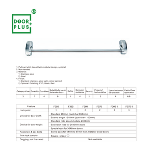 Dispositif de sortie de secours en acier inoxydable Doorplus, <span class=keywords><strong>barre</strong></span> <span class=keywords><strong>anti</strong></span>-<span class=keywords><strong>panique</strong></span> en aluminium pour <span class=keywords><strong>porte</strong></span> - Product Image 3