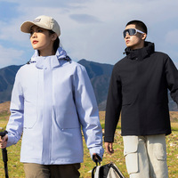 Blouson d'hiver 3-en-1 à capuche, coupe-vent, de style sportif, conforme aux normes nationales, pour l'alpinisme, la randonnée et les couples