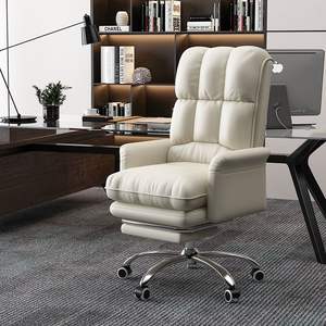 بيع مباشر من المصنع كرسي دوار كبير طويل رمادي مدير مكتب جلدي بو كرسي تنفيذي إرغومي - Product Image 2